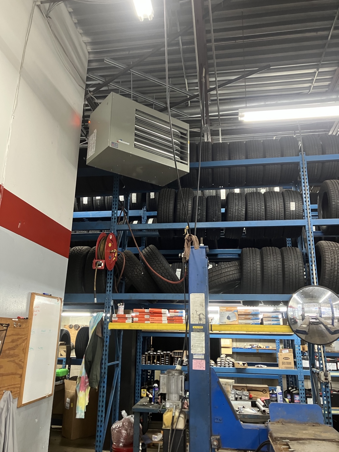 Garage heater installation