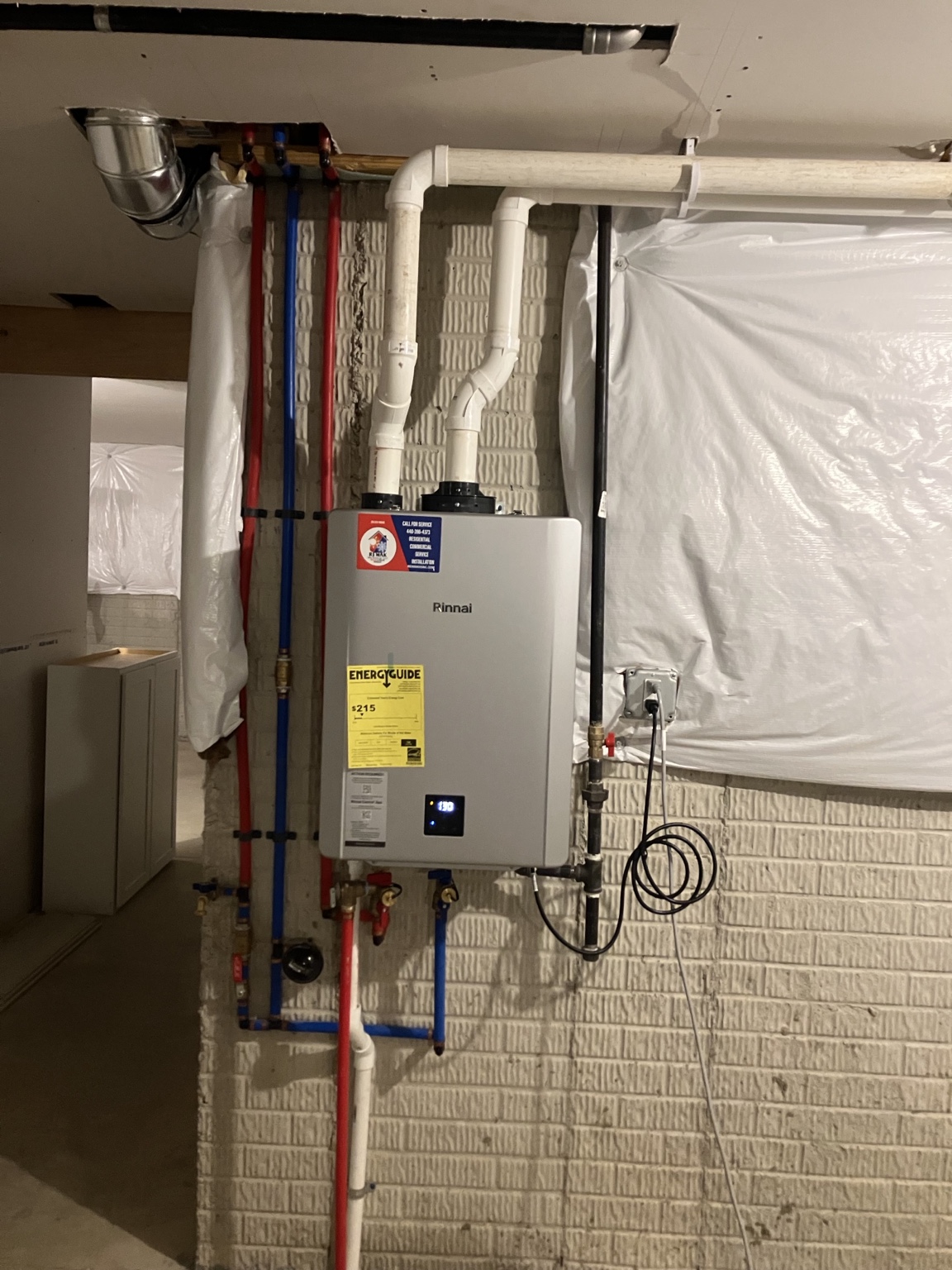 Rinnai tankless water heater installation